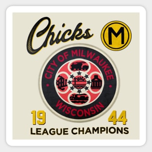 Milwaukee Chicks • AAGPBL Patch • Milwaukee, Wisconsin Sticker